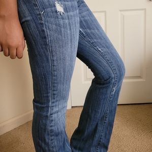 Low rise ankle flare jeans